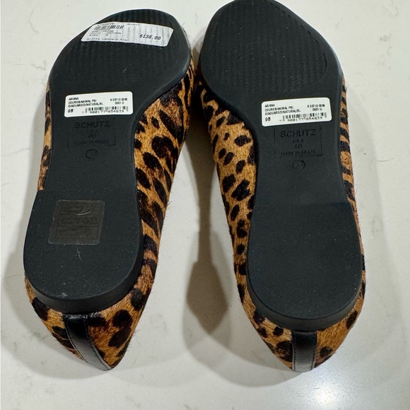 SCHUTZ Animal Print Flats with Black Accents. Only worn once - Picture 9 of 9